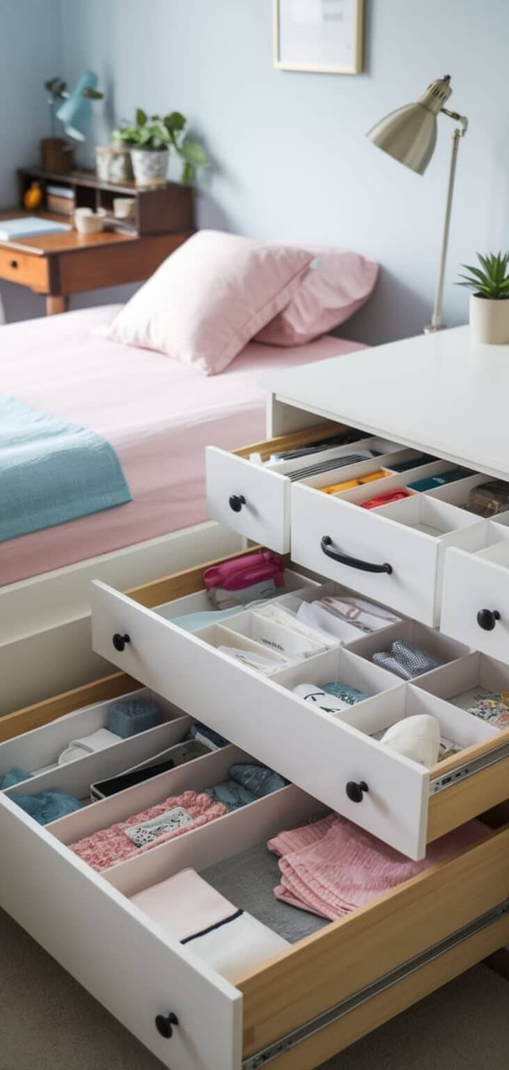 30 Brilliant Organization Ideas For Bedrooms - The Mega Mom