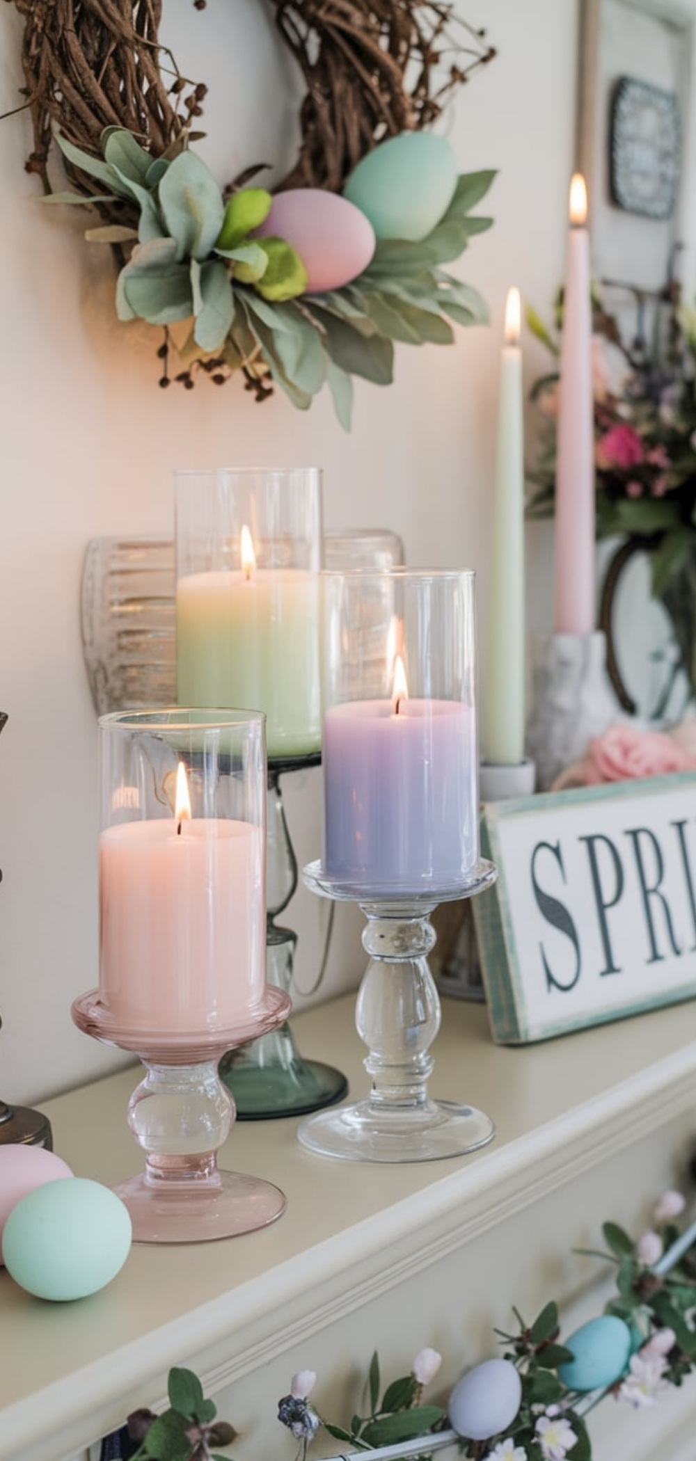 Spring Mantel Decor