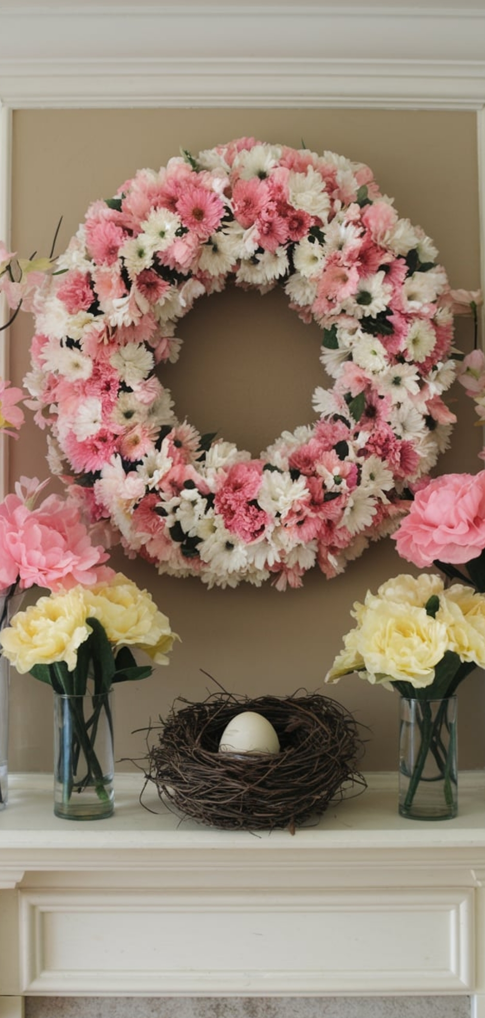 Spring Mantel Decor