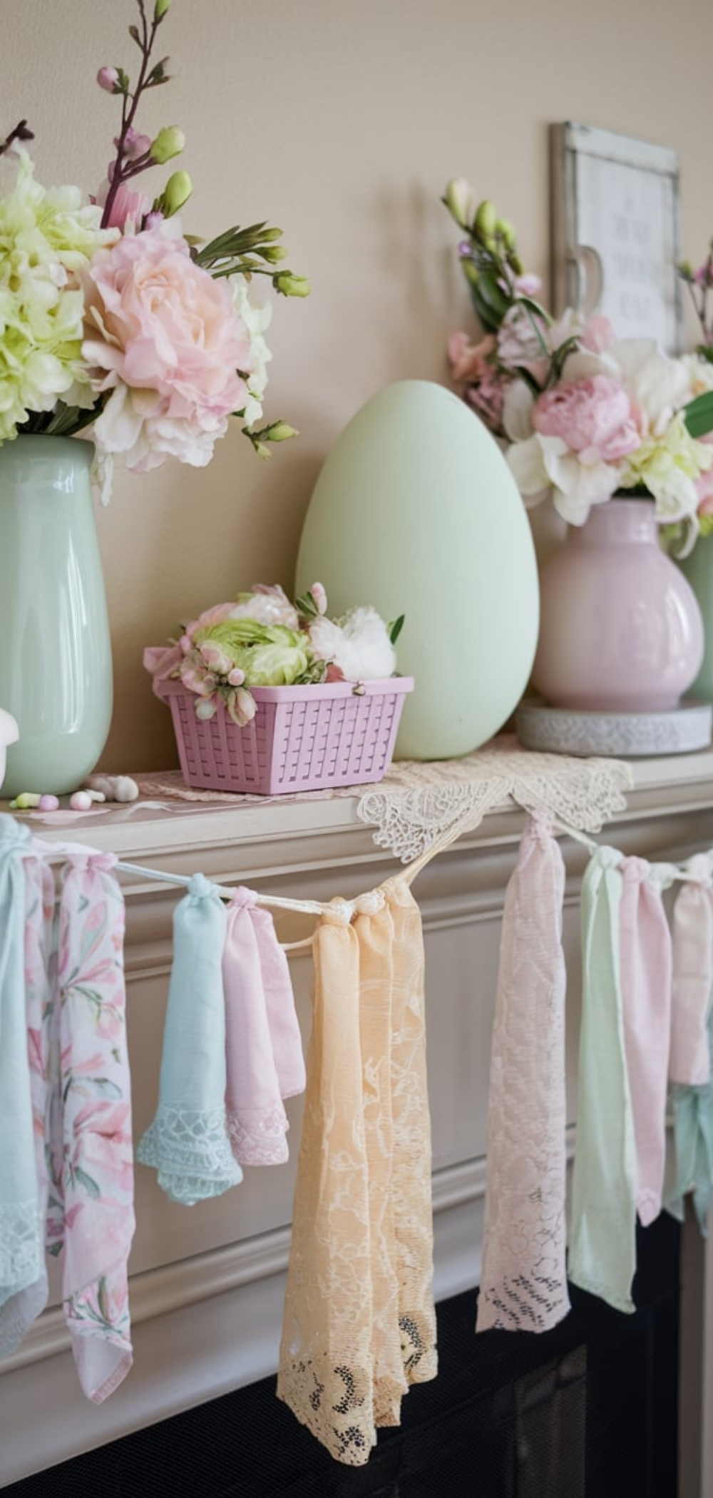 Spring Mantel Decor