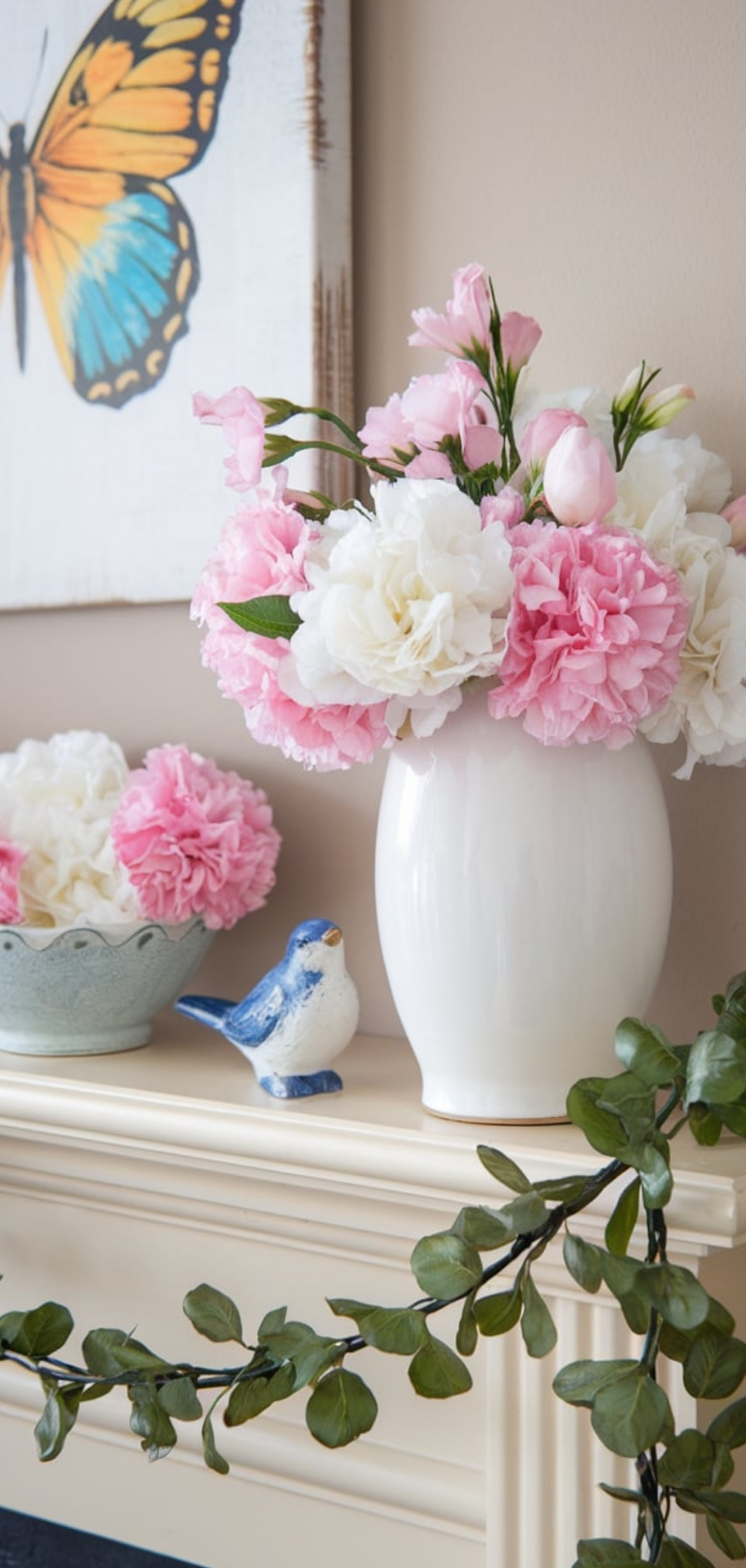 Spring Mantel Decor