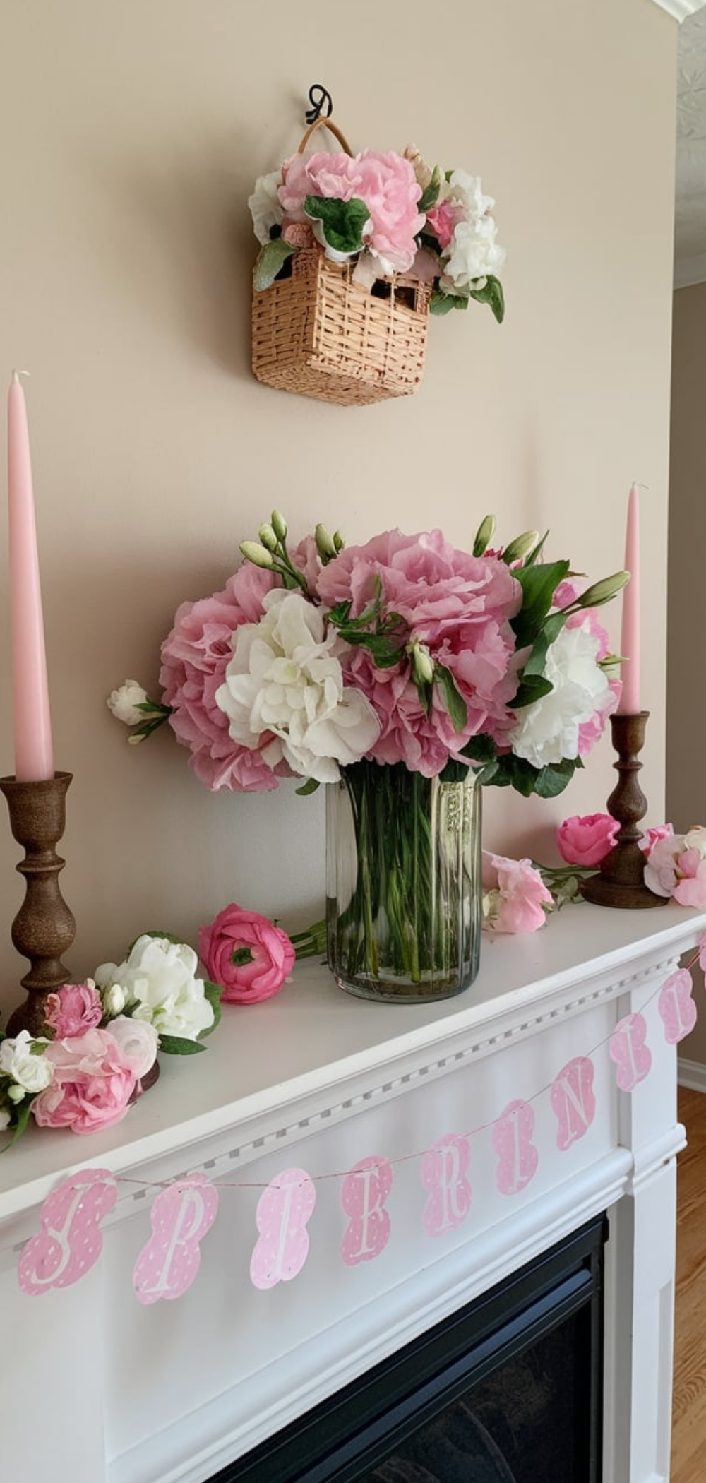 Spring Mantel Decor