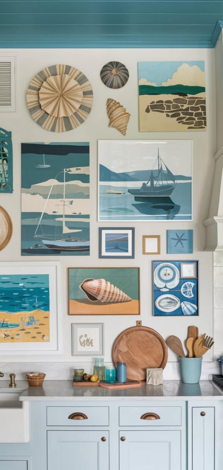 Image showcasing 20 Stunning Coastal Kitchen Ideas - The Mega Mom