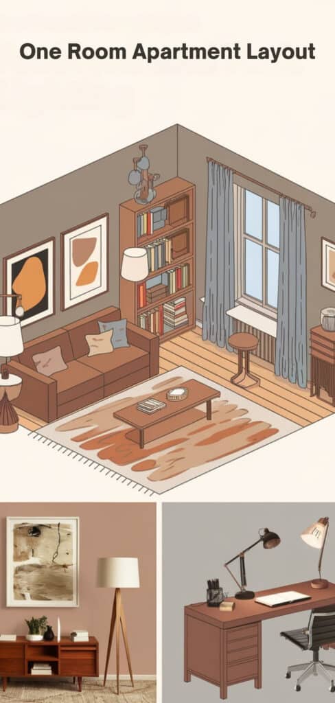 16 Smart One Room Apartment Layout Ideas - The Mega Mom