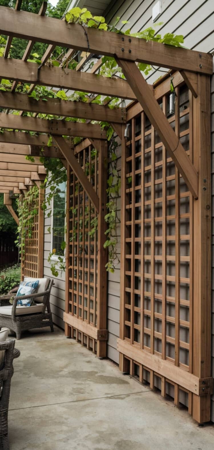 15 Stunning Trellis Pergola Patio Ideas - The Mega Mom
