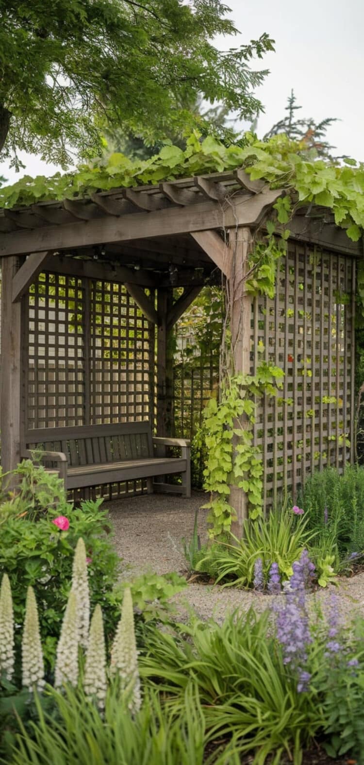 Image showcasing 15 Stunning Trellis Pergola Patio Ideas - The Mega Mom