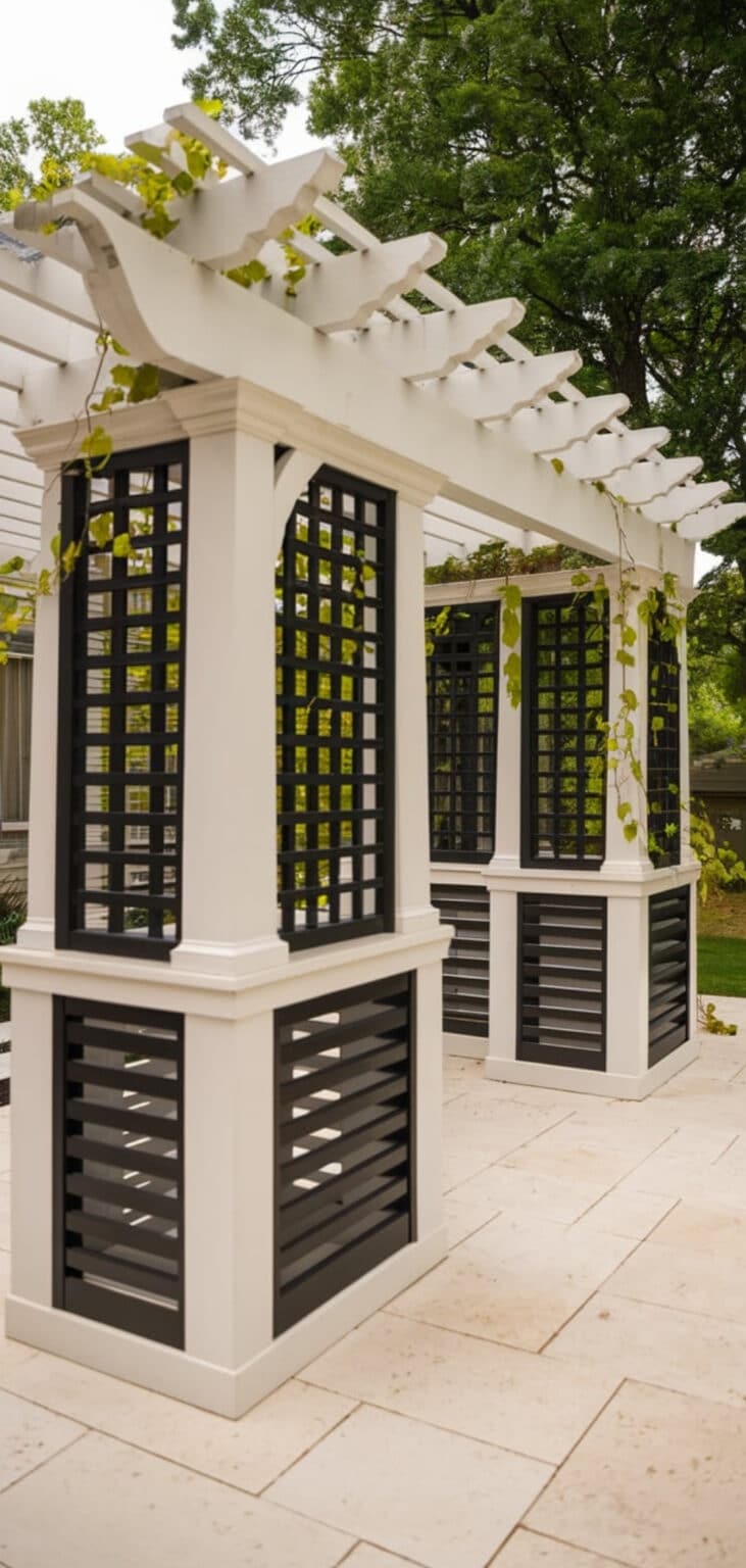 Image showcasing 15 Stunning Trellis Pergola Patio Ideas - The Mega Mom