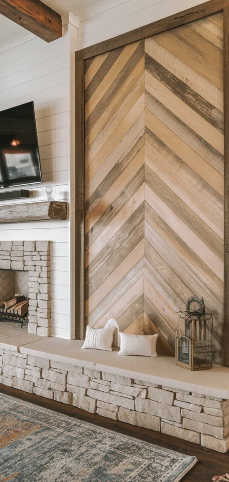 15 Stunning Shiplap Fireplace with TV Ideas - The Mega Mom