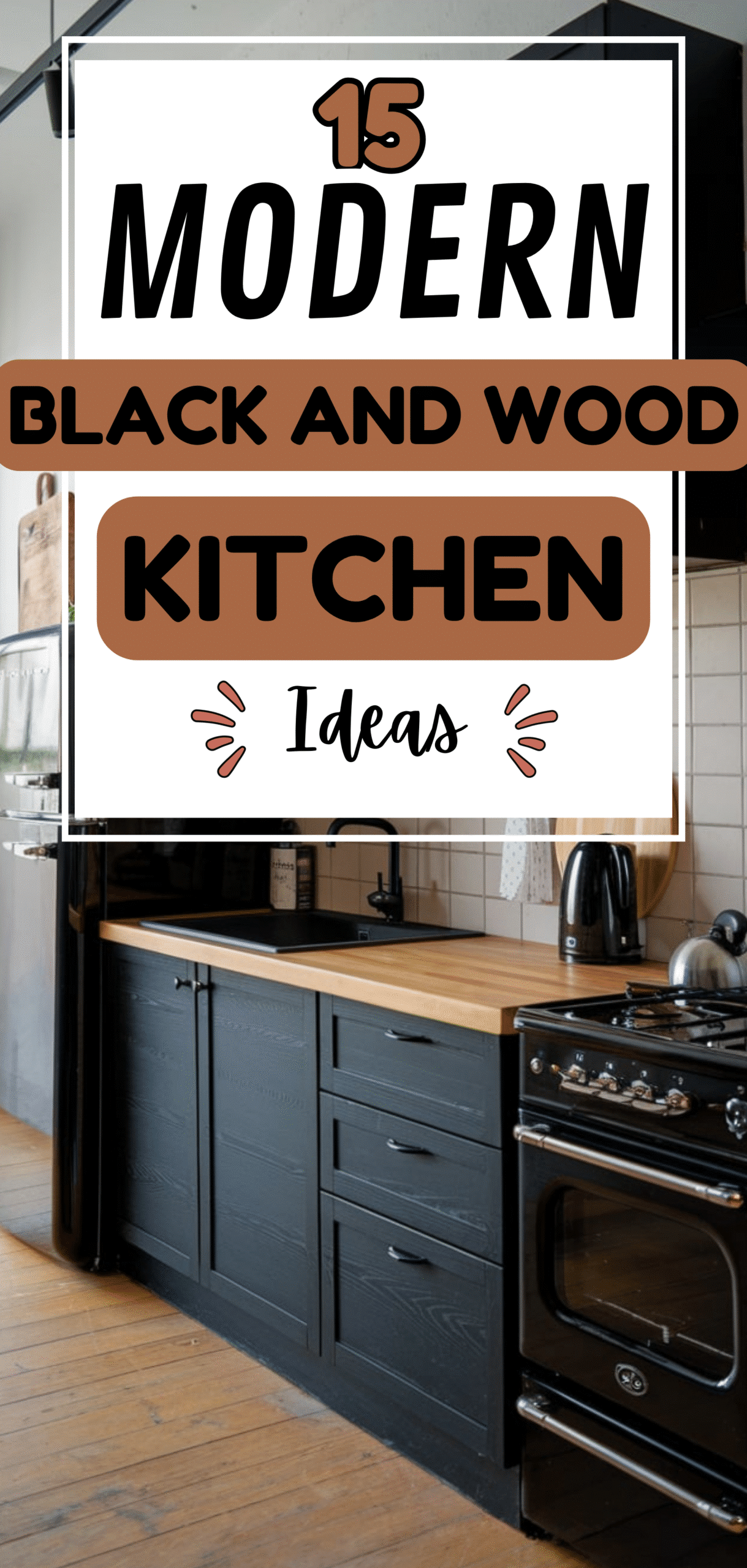 Black and Wood Kitchen