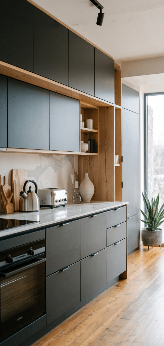 Black and Wood Kitchen