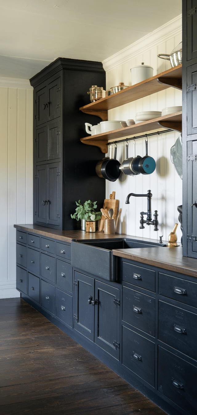 Black and Wood Kitchen