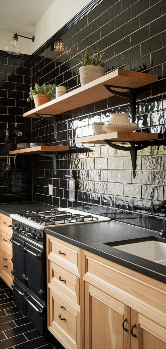Black and Wood Kitchen