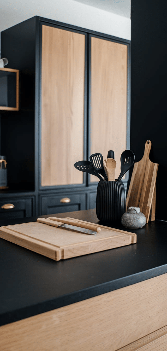 Black and Wood Kitchen