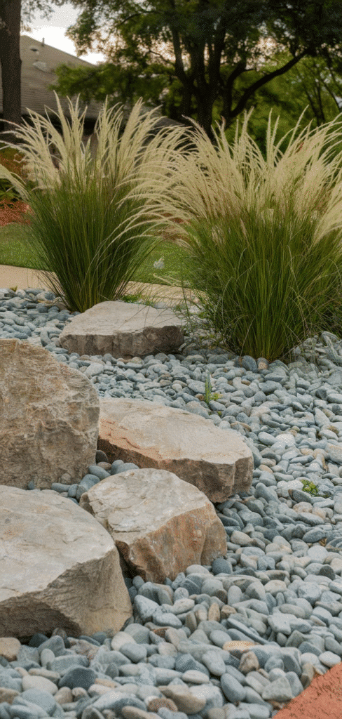 17 Genius Front Yard River Rock Landscaping Instead of Mulch Ideas ...