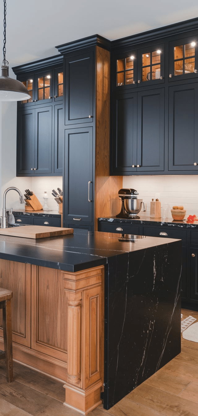 Black and Wood Kitchen