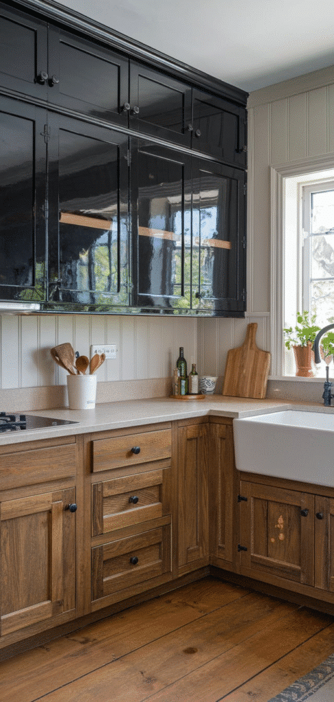 15 Modern Black and Wood Kitchen Ideas - The Mega Mom