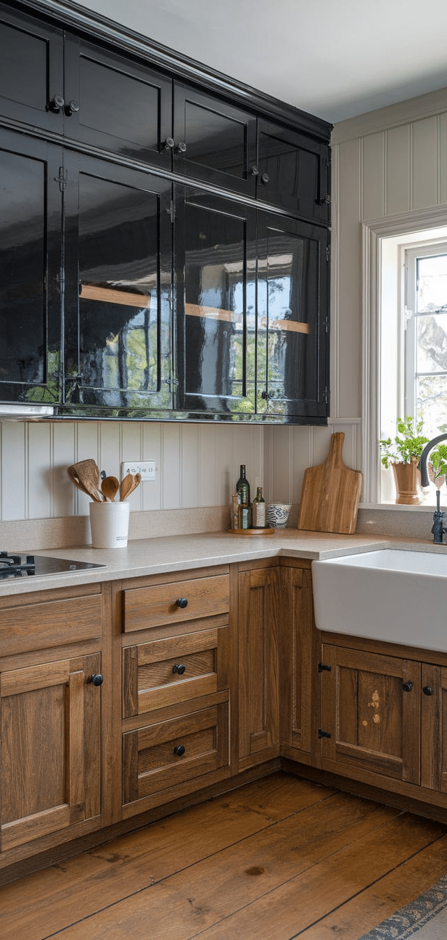 Black and Wood Kitchen