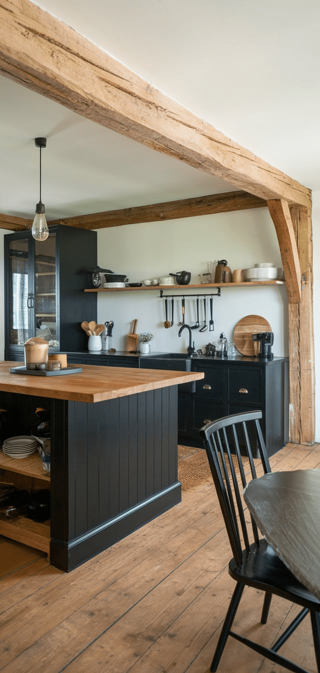 Black and Wood Kitchen