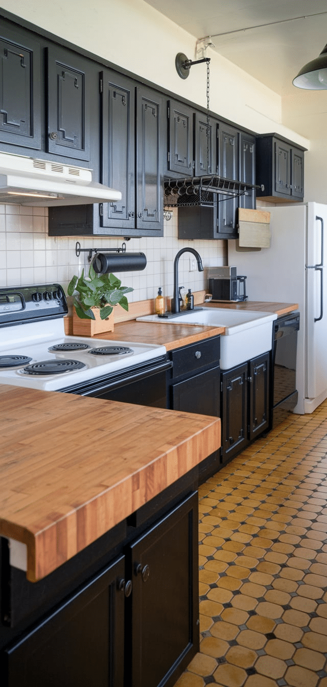 Black and Wood Kitchen
