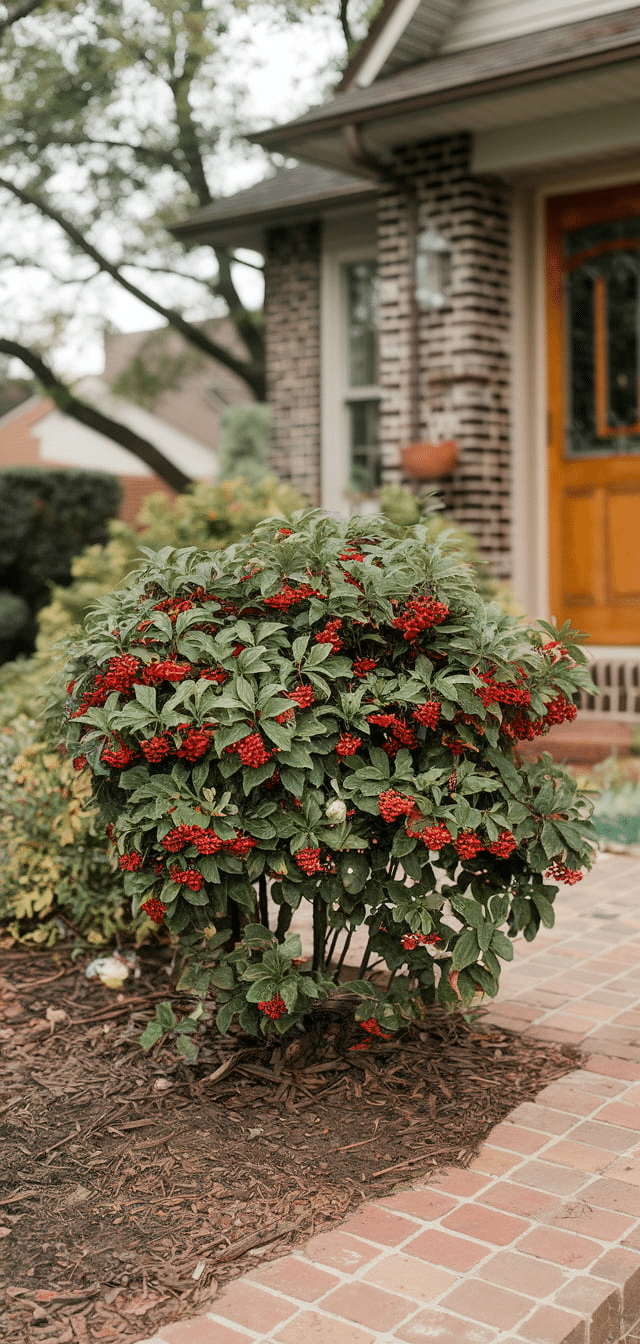 Bushes In Front Of House