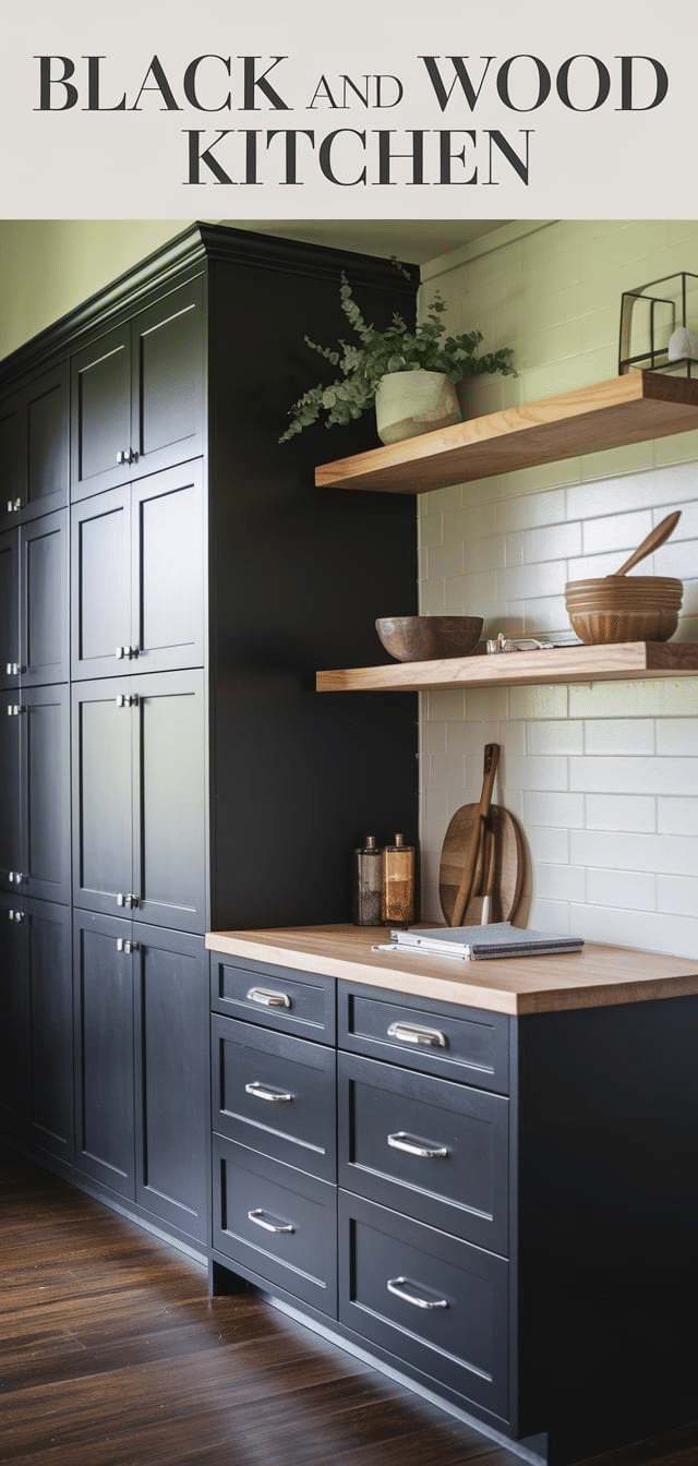 Black and Wood Kitchen
