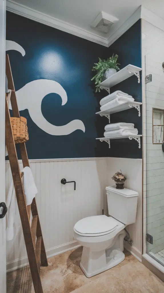 15 Stunning Accent Wall Bathroom Wallpaper Ideas - The Mega Mom