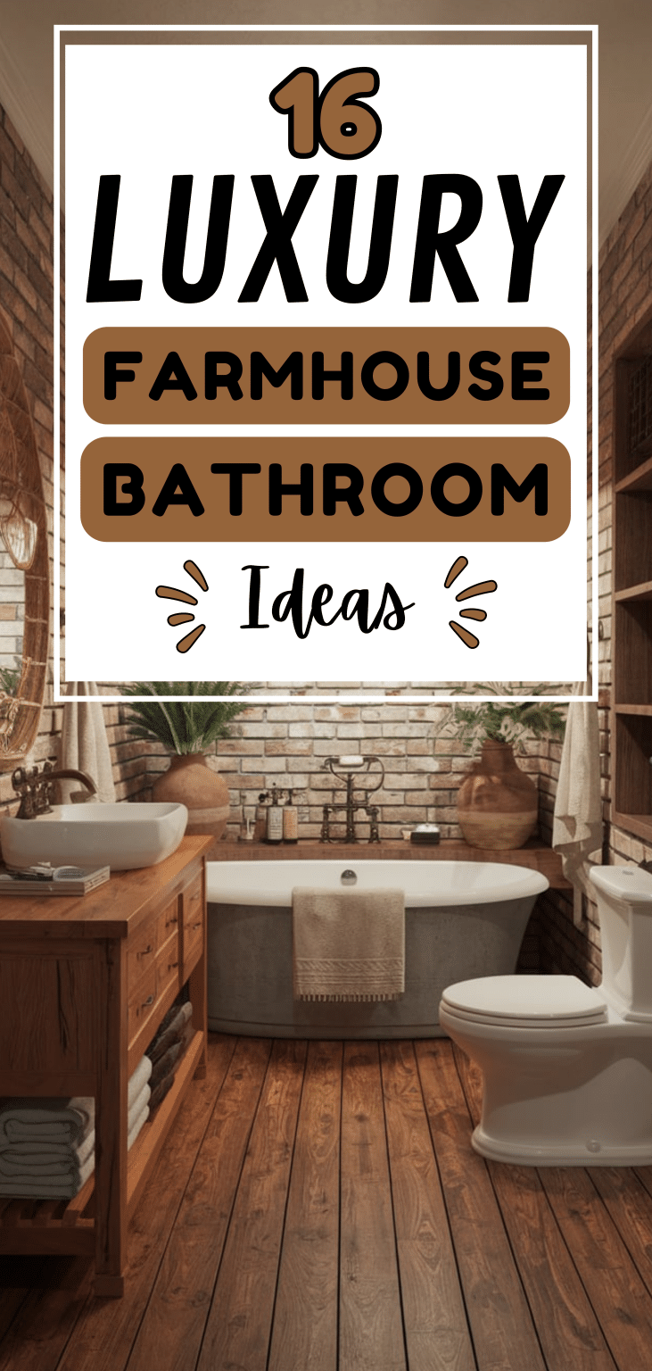 16 Luxury Farmhouse Bathroom Ideas - The Mega Mom