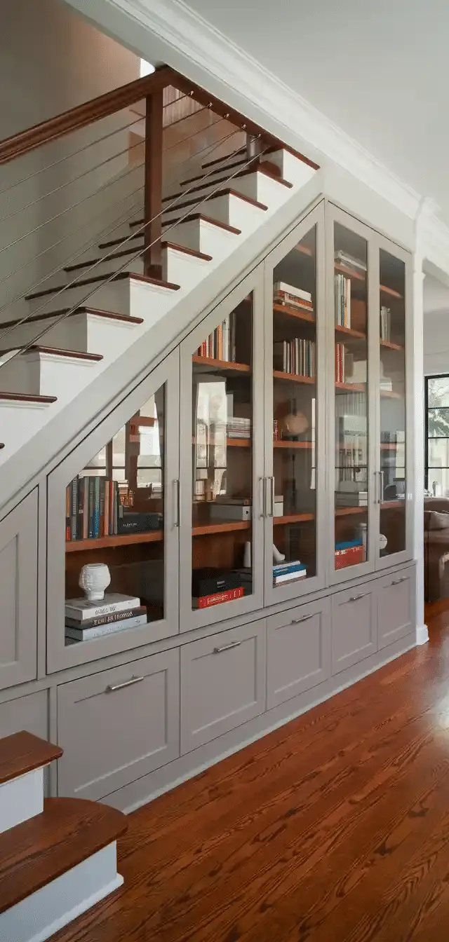 Built-In Storage Under Stairs