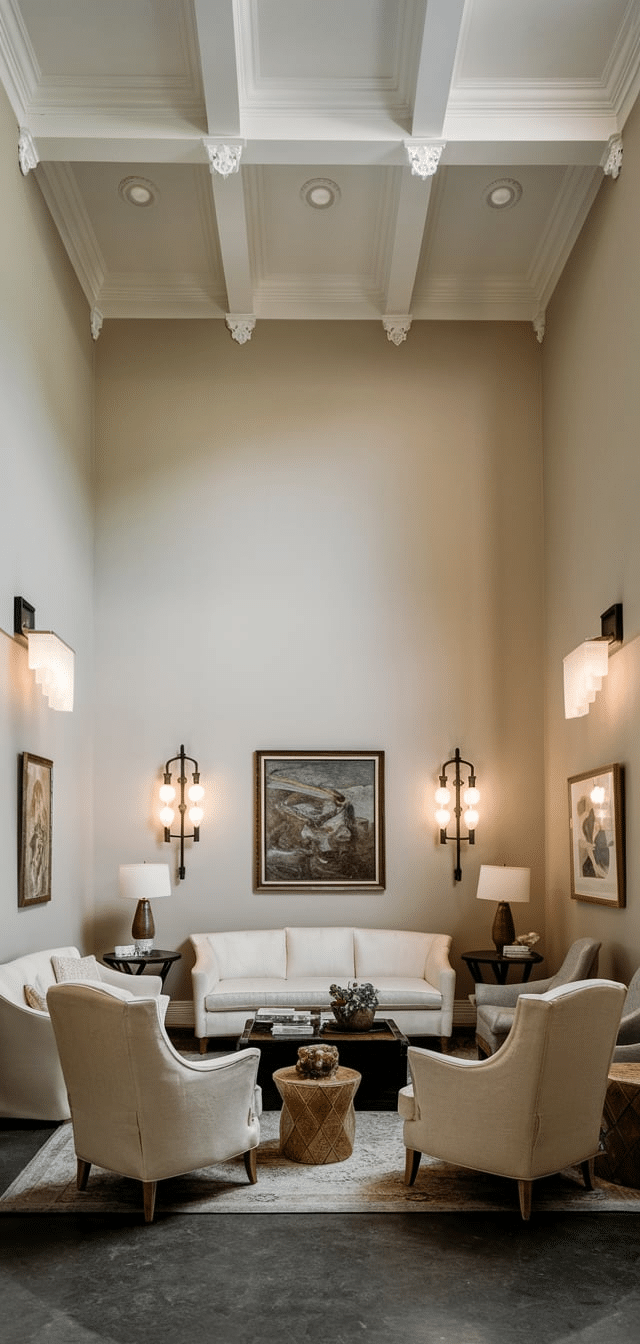 High Ceiling Living Room