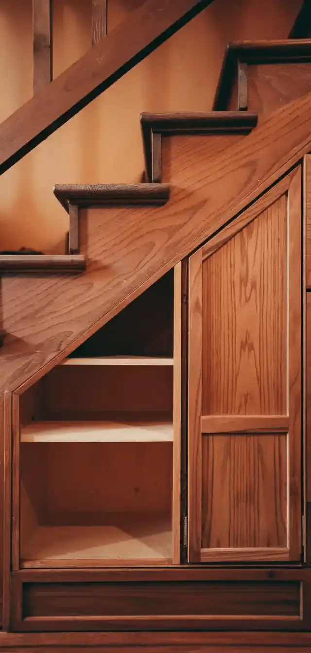 Built-In Storage Under Stairs