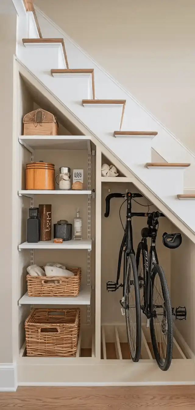 Built-In Storage Under Stairs