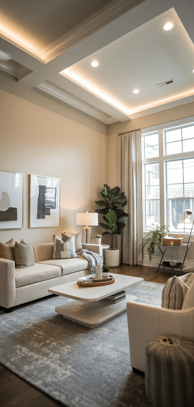 High Ceiling Living Room
