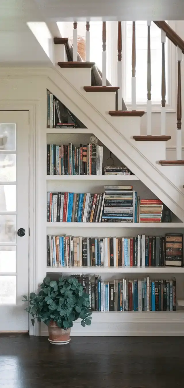 Built-In Storage Under Stairs