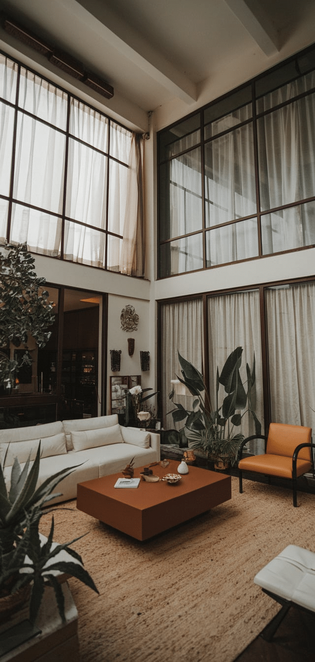 High Ceiling Living Room