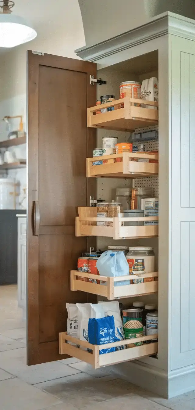 Pantry Cabinet with Pull-Out Shelves