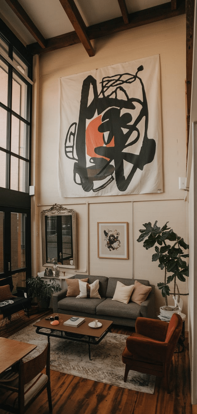 High Ceiling Living Room