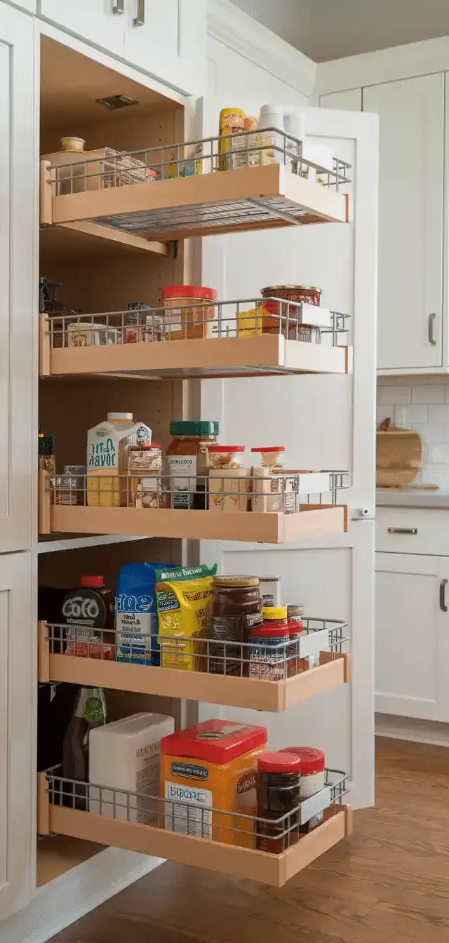 Pantry Cabinet with Pull-Out Shelves