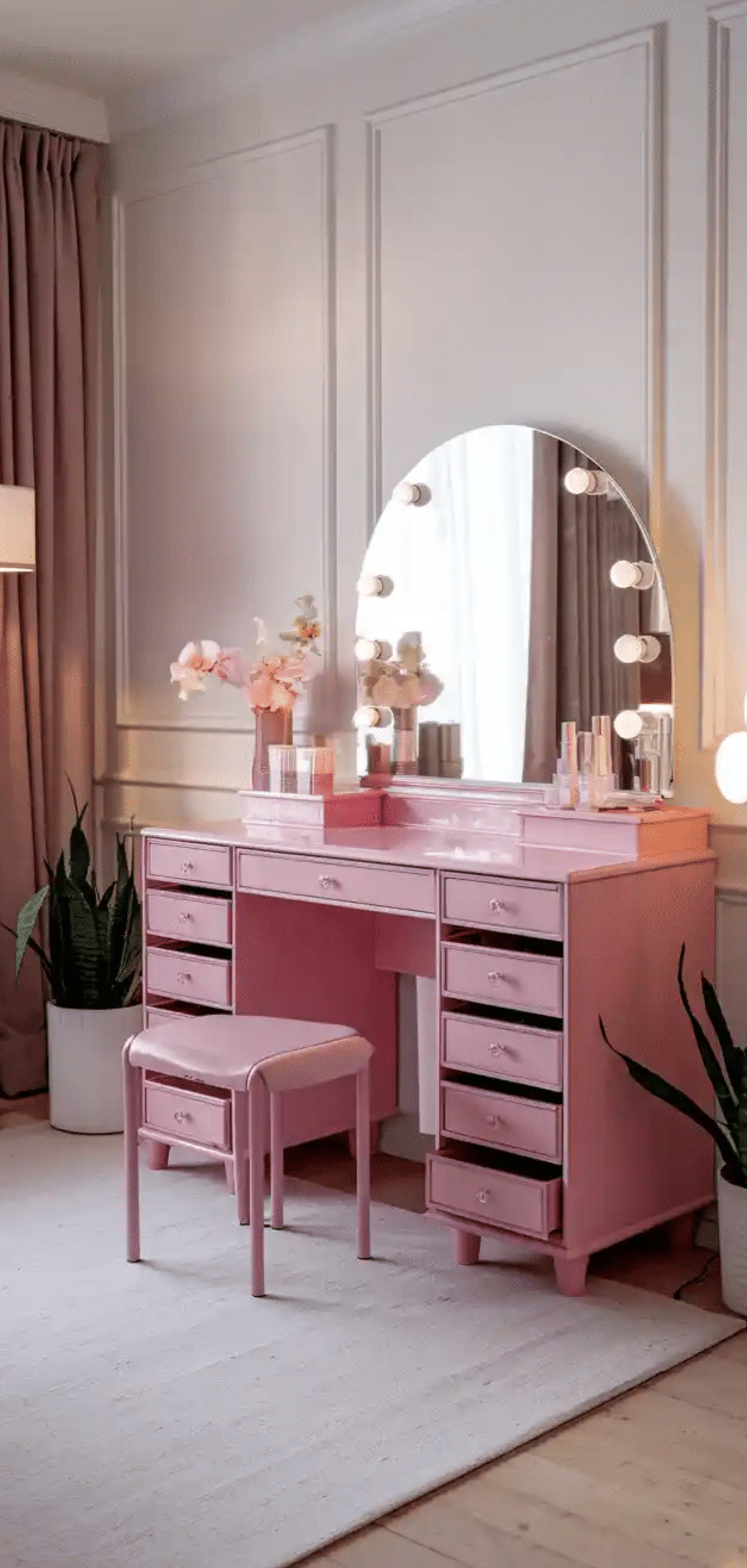  Pink Makeup Vanity Organization Ideas