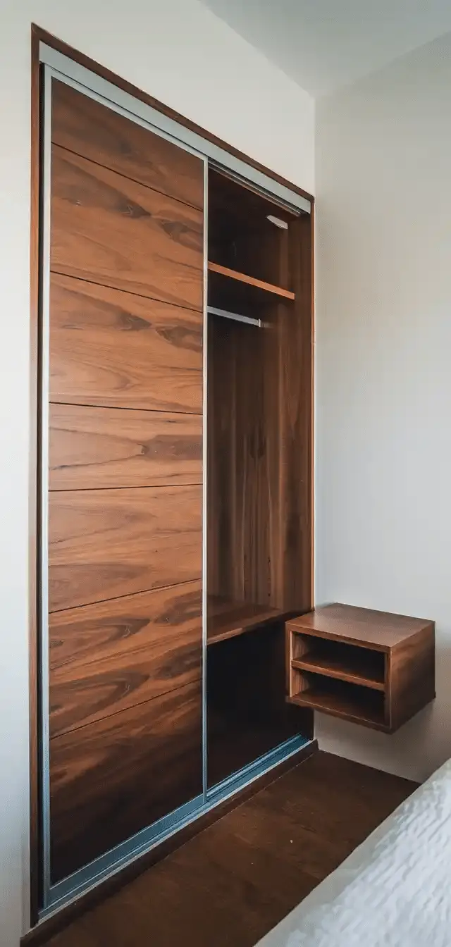 Small Fitted Wardrobe With Bed Side Table