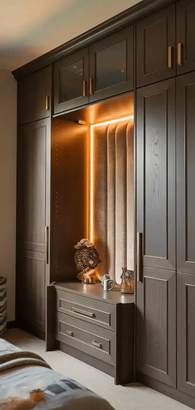 Small Fitted Wardrobe With Bed Side Table