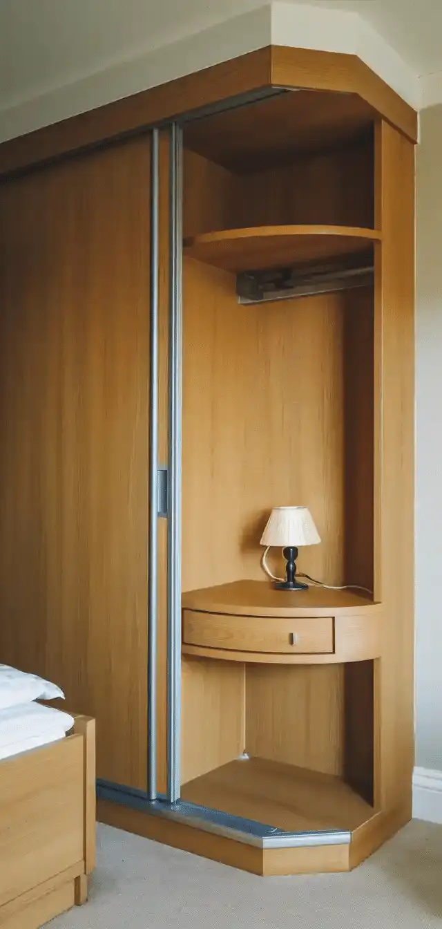 Small Fitted Wardrobe With Bed Side Table