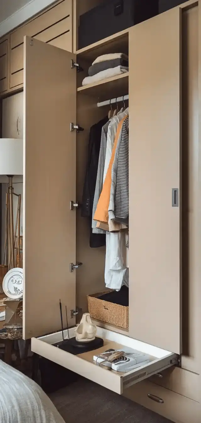 Small Fitted Wardrobe With Bed Side Table