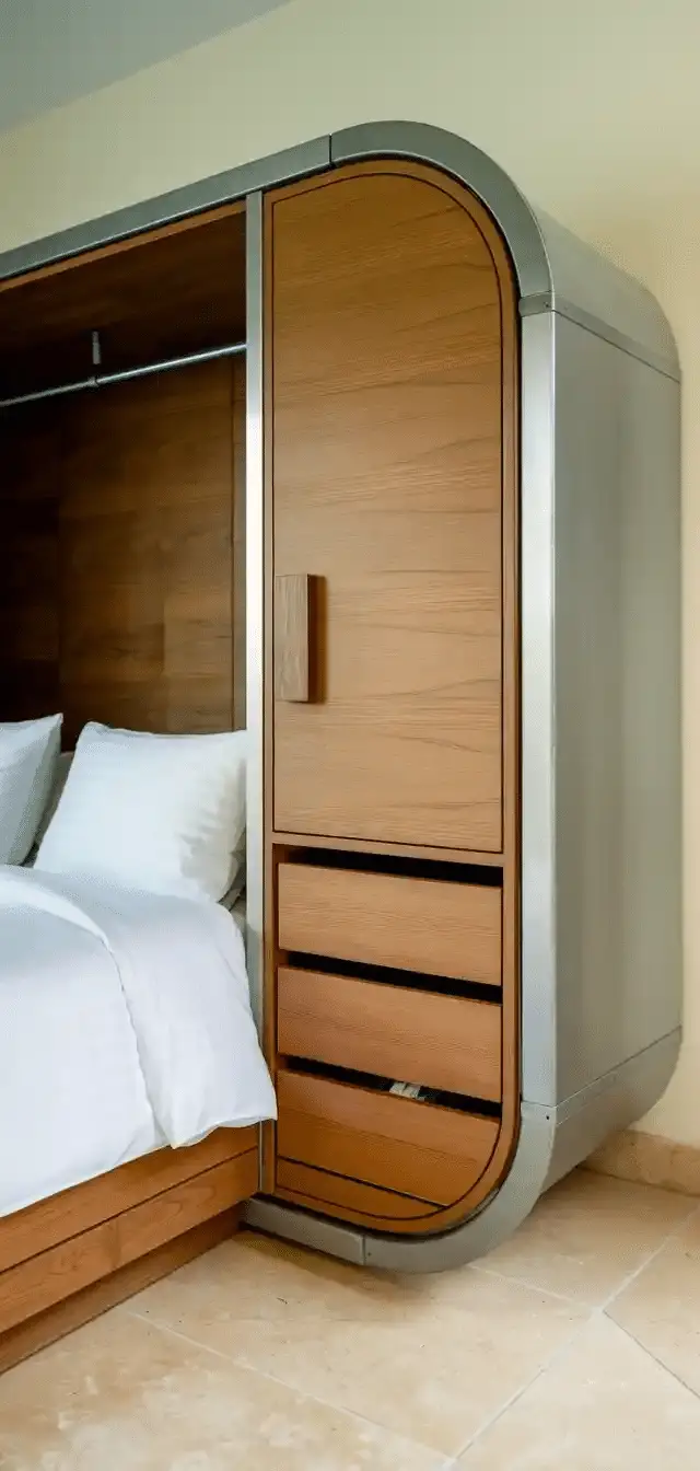 Small Fitted Wardrobe With Bed Side Table