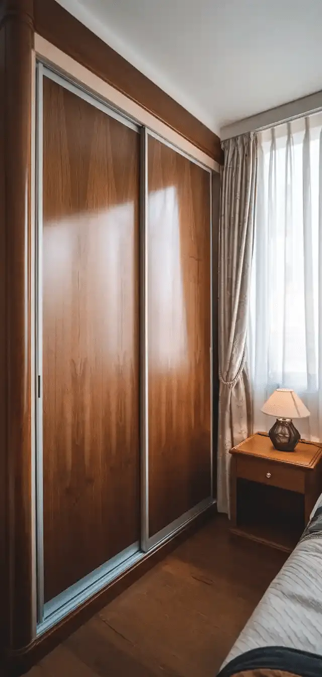Small Fitted Wardrobe With Bed Side Table