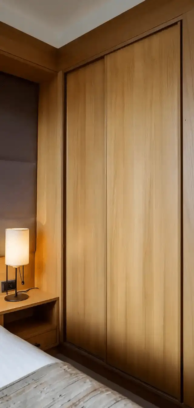 Small Fitted Wardrobe With Bed Side Table