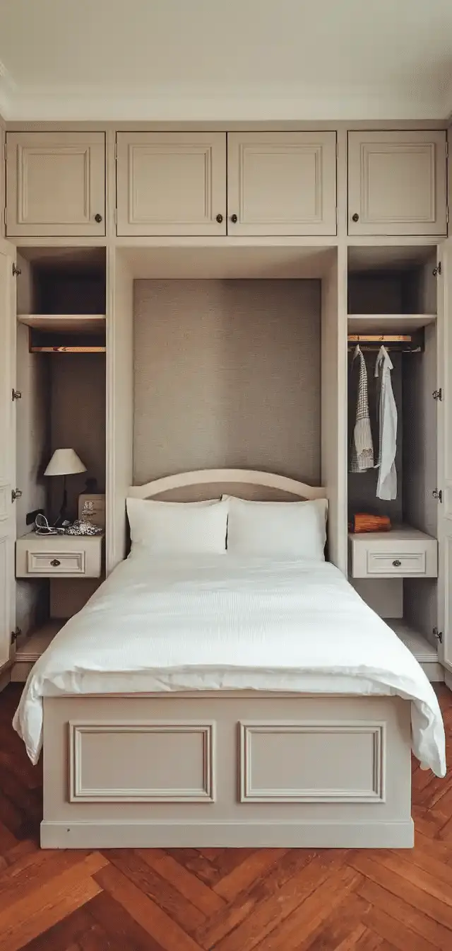 Small Fitted Wardrobe With Bed Side Table