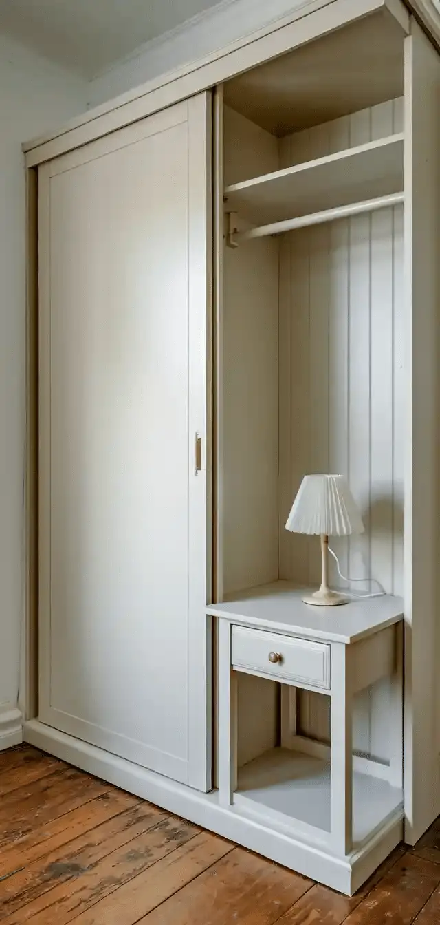Small Fitted Wardrobe With Bed Side Table