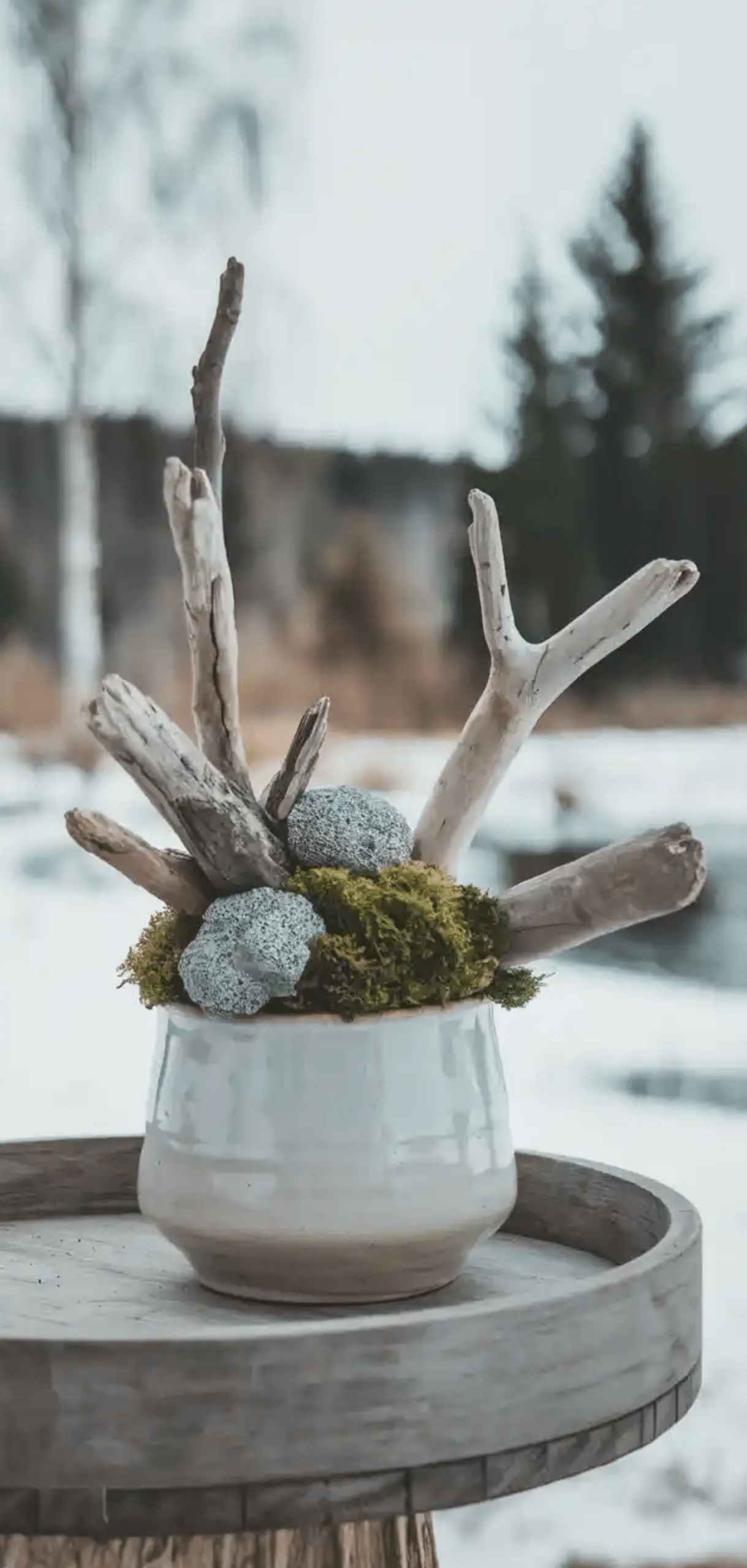 Charming Winter Planter For Front Porch