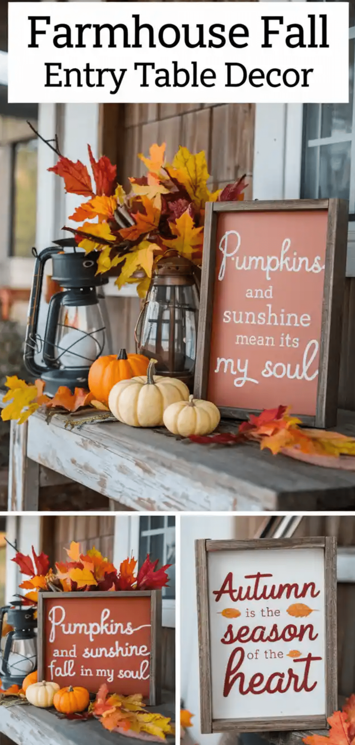 Farmhouse Fall Entry Table Decor Ideas 