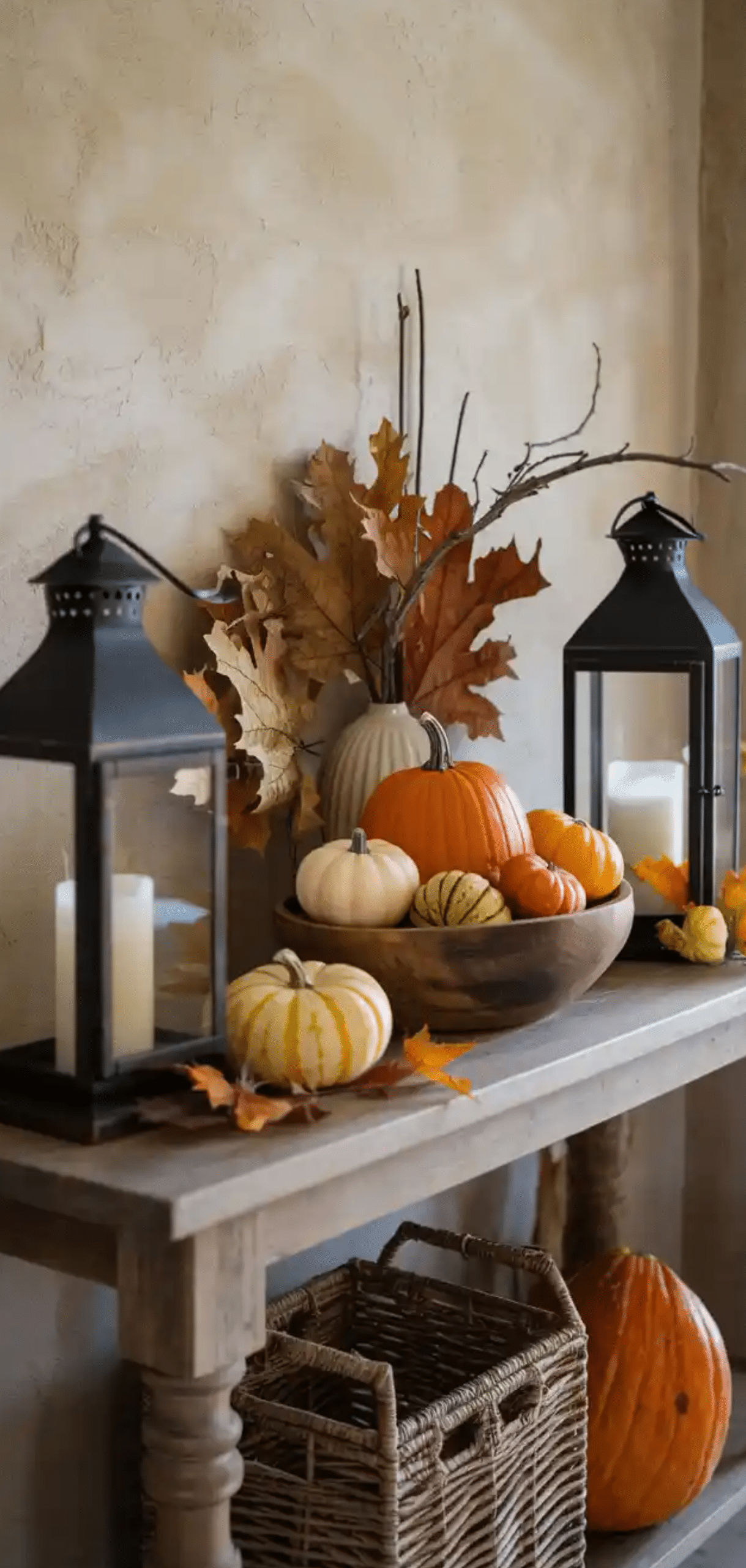 Farmhouse Fall Entry Table Decor Ideas 